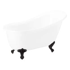67" Ultra Acrylic Slipper Clawfoot Tub - Roll Top - Imperial Feet -Home-Bathroom 480112 Ultra tub WH imperial feet ORB RR 67 angle MV60 scaled