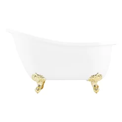 67" Ultra Acrylic Slipper Clawfoot Tub - Roll Top - Imperial Feet -Home-Bathroom 480113 Ultra tub WH imperial feet PB RR 67 front MV70 scaled