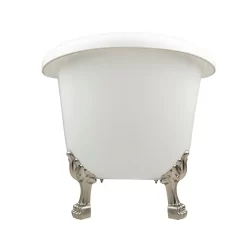 69" Rosalind Acrylic Tub - Rolled Rim - Tap Deck 12 69" Rosalind Acrylic Tub - Rolled Rim - Tap Deck -Home-Bathroom 480140 Rosalind tub WH lion paw ft BN TD 69 side MV90 scaled