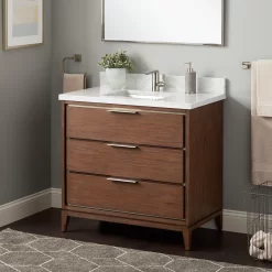 36" Hytes Mahogany Vanity With Rectangular Undermount Sink - Carob Brown -Home-Bathroom 480393 hytes vanity carob brown 36 CM RUMB single Beauty30