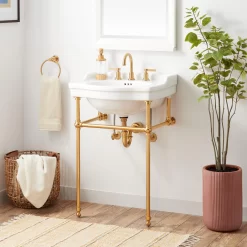 24" Cierra Console Sink With Brass Stand -Home-Bathroom 480504 cierra console sink BG 24 Beauty10 scaled