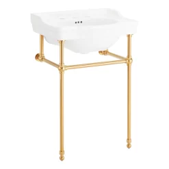 24" Cierra Console Sink With Brass Stand -Home-Bathroom 480504 cierra console sink BG 24 angle MV60 scaled