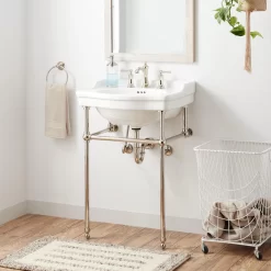 24" Cierra Console Sink With Brass Stand