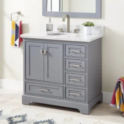 36" Quen Vanity With Undermount Sink - Gray