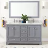 60" Quen Double Vanity With Rectangular Undermount Sinks - Gray