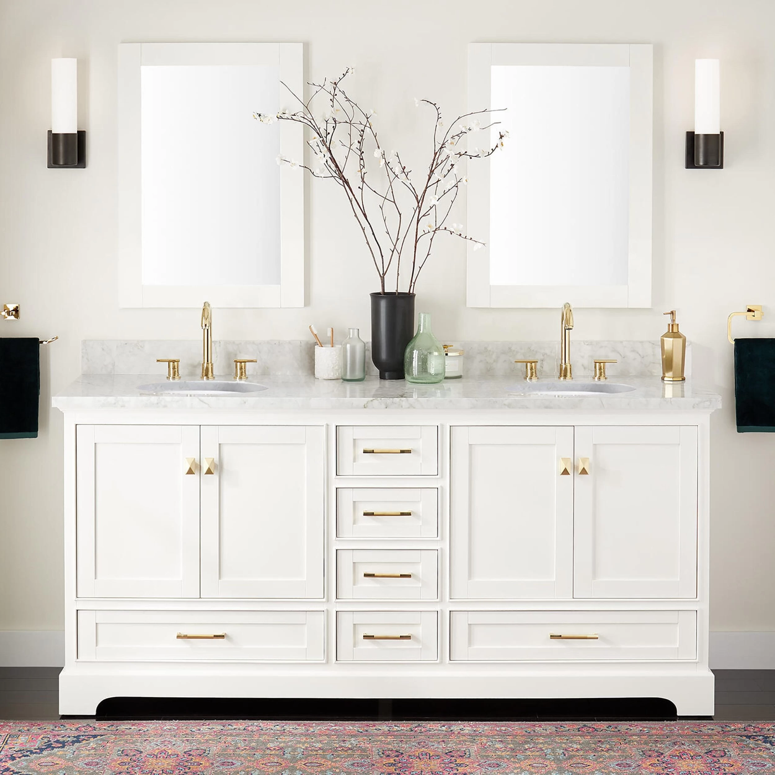 60" Quen Double Vanity With Undermount Sinks - Soft White 1 60" Quen Double Vanity With Undermount Sinks - Soft White