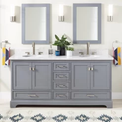 72" Quen Double Vanity With Undermount Sinks - Gray