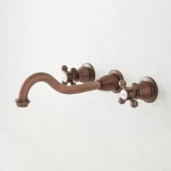 Ballantine Wall-Mount Bathroom Faucet - Cross Handles -Home-Bathroom 480854 ballantine wall mount bathroom faucet ORB side MV60 scaled