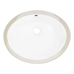 18" Oval Porcelain Undermount Bathroom Sink - White 9 18" Oval Porcelain Undermount Bathroom Sink - White -Home-Bathroom 480953 UM oval bathroom sink WH top MV100 scaled