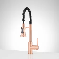 19" Presidio Kitchen Faucet With Pull-Down Spring Spout -Home-Bathroom 481194 Presidio Single Kitchen Faucet Copper Front Beauty10 scaled