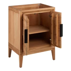 24" Aliso Teak Vanity For Rectangular Undermount Sink - Natural Teak -Home-Bathroom 482480 aliso vanity natural teak 24 open MV70 1