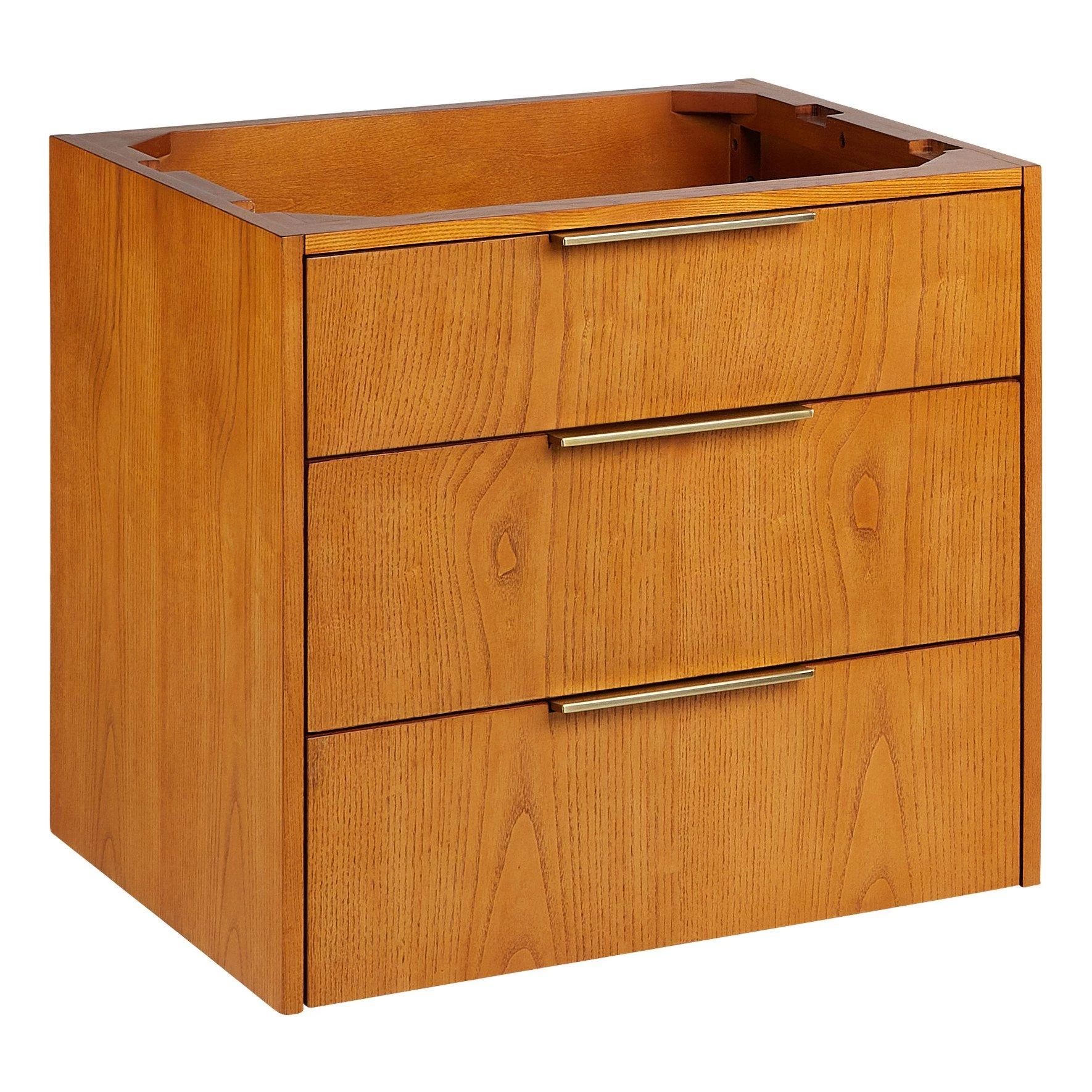 24" Dita Wall-Mount Vanity With Rectangular Undermount Sink - Honey Oak 4 24" Dita Wall-Mount Vanity With Rectangular Undermount Sink - Honey Oak - Image 4