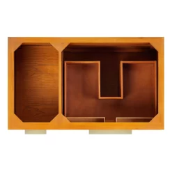 36" Dita Wall-Mount Vanity With Right Offset Rectangular Undermount Sink - Honey Oak -Home-Bathroom 482861 dita vanity honey oak 36 top MV90 1