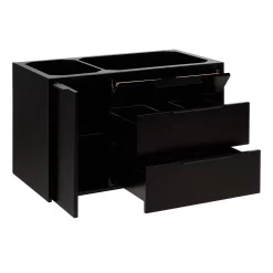36" Dita Wall-Mount Vanity With Right Offset Rectangular Undermount Sink - Black -Home-Bathroom 482862 dita vanity black 36 open MV70 1 scaled