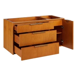 42" Dita Wall-Mount Vanity With Left Offset Rectangular Undermount Sink - Honey Oak -Home-Bathroom 482864 dita vanity honey oak 42 open MV70 1 scaled