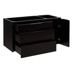 42" Dita Wall-Mount Vanity With Left Offset Rectangular Undermount Sink - Black -Home-Bathroom 482865 dita vanity black 42 open MV70 1 scaled