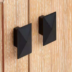 36" Quen Vanity With Left Offset Rectangular Undermount Sink - Driftwood Brown -Home-Bathroom 482895 quen vanity driftwood brown 36 knob Detail160 1