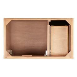 36" Quen Vanity With Left Offset Rectangular Undermount Sink - Driftwood Brown -Home-Bathroom 482895 quen vanity driftwood brown 36 top MV80 1