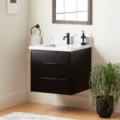 24" Dita Wall-Mount Vanity With Rectangular Undermount Sink - Black 12 24" Dita Wall-Mount Vanity With Rectangular Undermount Sink - Black -Home-Bathroom 483104 dita vanity black 24 CM RUMB single Beauty10