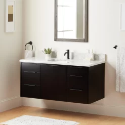 48" Dita Wall-Mount Vanity With Rectangular Undermount Sink - Black -Home-Bathroom 483204 dita vanity black 48 CM RUMB single Beauty10 scaled