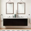 72" Dita Wall-Mount Double Vanity With Undermount Sinks - Black
