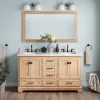 60" Quen Double Vanity With Undermount Sinks - Driftwood Brown