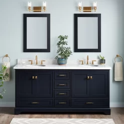72" Quen Double Vanity With Undermount Sinks - Midnight Navy Blue
