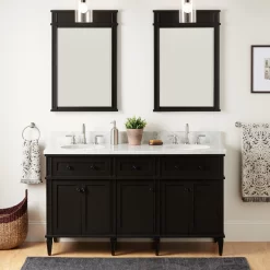 60" Elmdale Double Vanity With Undermount Sinks - Charcoal Black