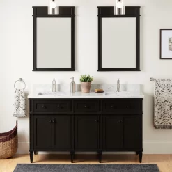 60" Elmdale Double Vanity With Rectangular Undermount Sinks - Charcoal Black -Home-Bathroom 483598 elmdale vanity charcoal black 60 CM RUMB single Beauty10 scaled