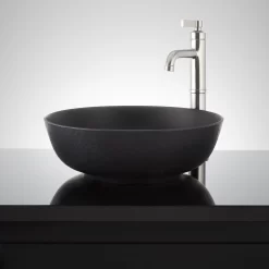 Elkshire Textured Solid Surface Vessel Sink - Matte Black