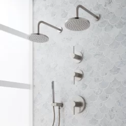 Lexia Thermostatic Shower System With Dual Showerheads And Hand Shower