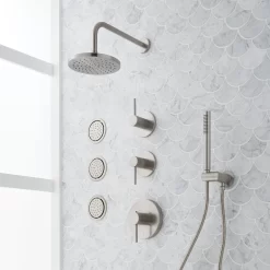 Lexia Thermostatic Shower System With 3 Body Sprays And Hand Shower