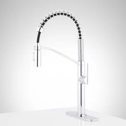 Eiler Single-Hole Kitchen Faucet With Pull-Down Spring Spout And Deck Plate -Home-Bathroom 484065 eiler kitchen faucet dp CP side Beauty20 scaled