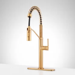 Eiler Single-Hole Kitchen Faucet With Pull-Down Spring Spout And Deck Plate