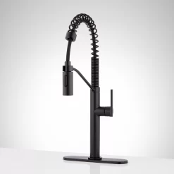Eiler Single-Hole Kitchen Faucet With Pull-Down Spring Spout And Deck Plate -Home-Bathroom 484067 eiler kitchen faucet dp MB front Beauty10 scaled