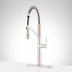 Eiler Single-Hole Kitchen Faucet With Pull-Down Spring Spout And Deck Plate -Home-Bathroom 484068 eiler kitchen faucet dp SS front Beauty10 scaled
