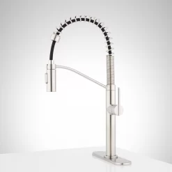 Eiler Single-Hole Kitchen Faucet With Pull-Down Spring Spout And Deck Plate -Home-Bathroom 484068 eiler kitchen faucet dp SS side Beauty20 scaled