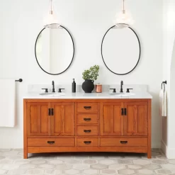 72" Maybeck Double Vanity With Undermount Sinks - Tinted Oak