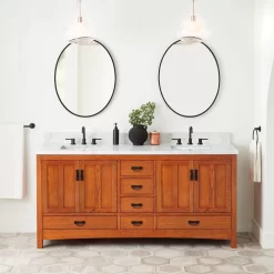 72" Maybeck Double Vanity With Rectangular Undermount Sinks - Tinted Oak