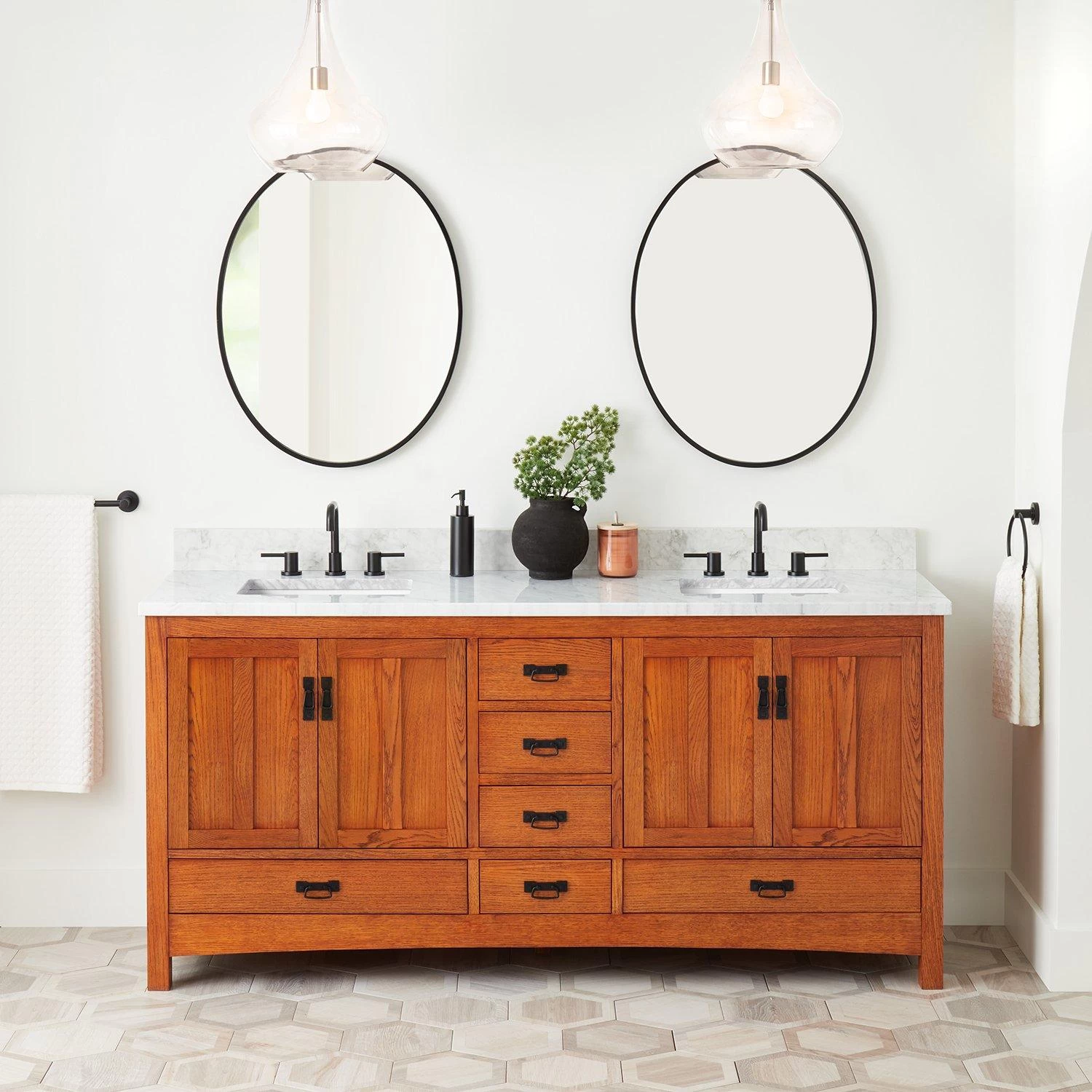 72" Maybeck Double Vanity With Rectangular Undermount Sinks - Tinted Oak 1 72" Maybeck Double Vanity With Rectangular Undermount Sinks - Tinted Oak