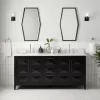 72" Holmesdale Vanity With Rectangular Undermount Sinks - Black