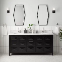 72" Holmesdale Vanity With Rectangular Undermount Sinks - Black -Home-Bathroom 484536 holmesdale vanity black 72 CM RUMB single Beauty10 scaled