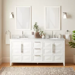 72" Holmesdale Vanity With Undermount Sinks - Bright White