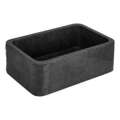 30" Finbrook Chiseled Granite Farmhouse Sink - Black 7 30" Finbrook Chiseled Granite Farmhouse Sink - Black -Home-Bathroom 484609 finbrook farmhouse sink black 30 back angle MV70