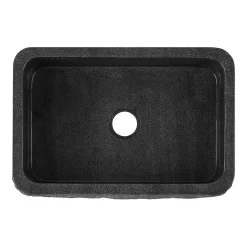 30" Finbrook Chiseled Granite Farmhouse Sink - Black 9 30" Finbrook Chiseled Granite Farmhouse Sink - Black -Home-Bathroom 484609 finbrook farmhouse sink black 30 top MV100