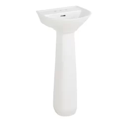 Lanken Mini Porcelain Pedestal Sink -Home-Bathroom 484640 lanken pedestal sink white centerset angle MV60