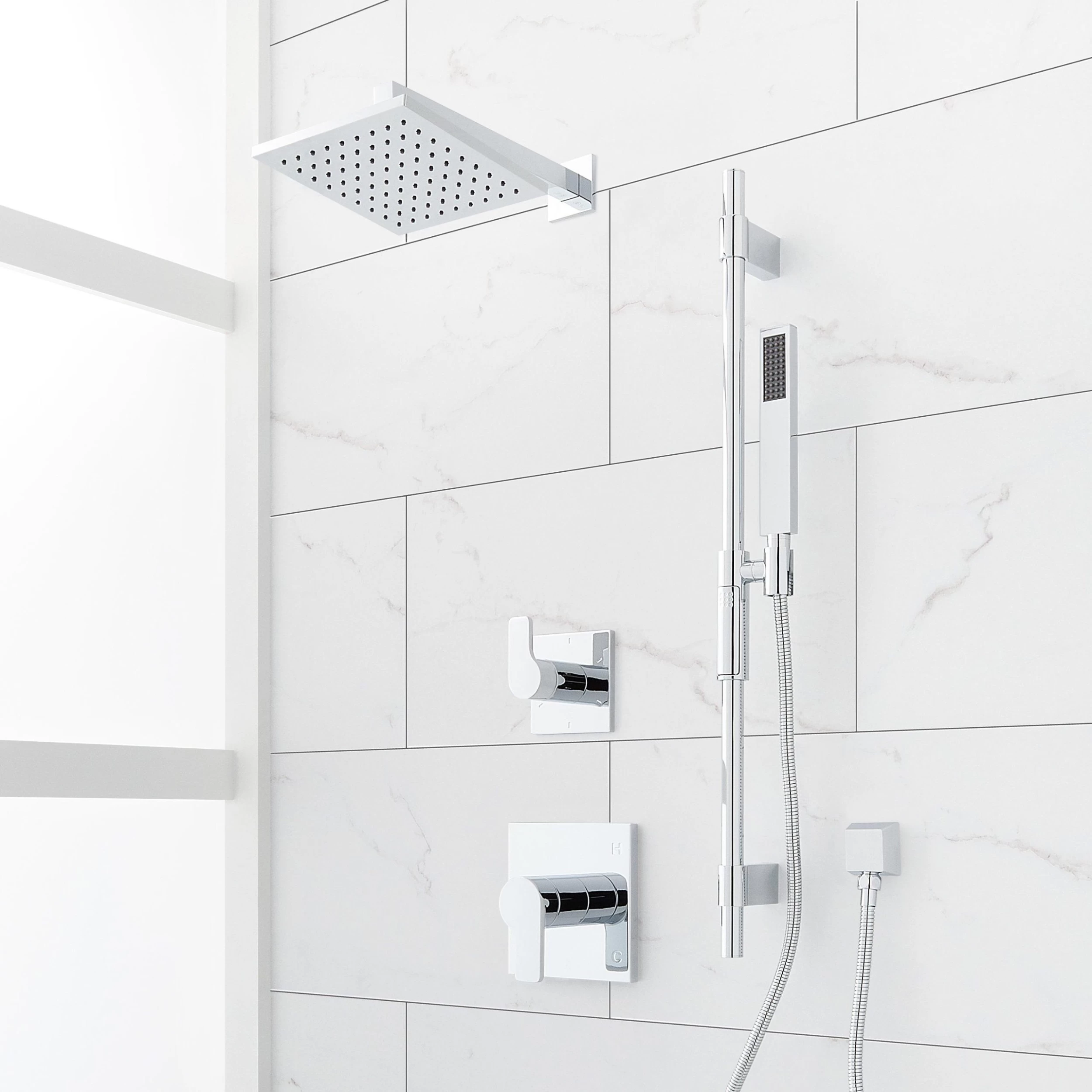 Hibiscus Pressure Balance Shower System With Slide Bar And Hand Shower 2 Hibiscus Pressure Balance Shower System With Slide Bar And Hand Shower - Image 2