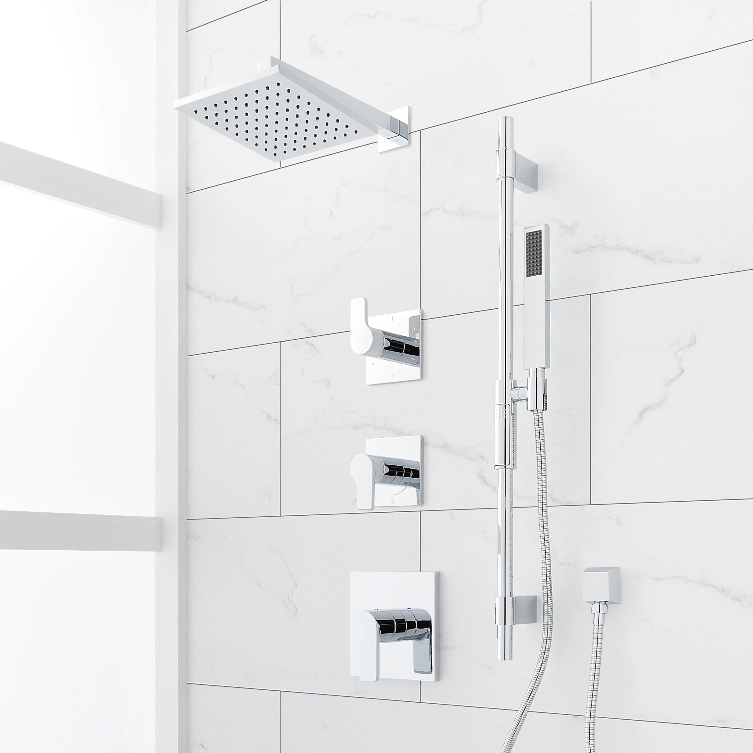 Hibiscus Thermostatic Shower System With Slide Bar And Hand Shower 2 Hibiscus Thermostatic Shower System With Slide Bar And Hand Shower - Image 2