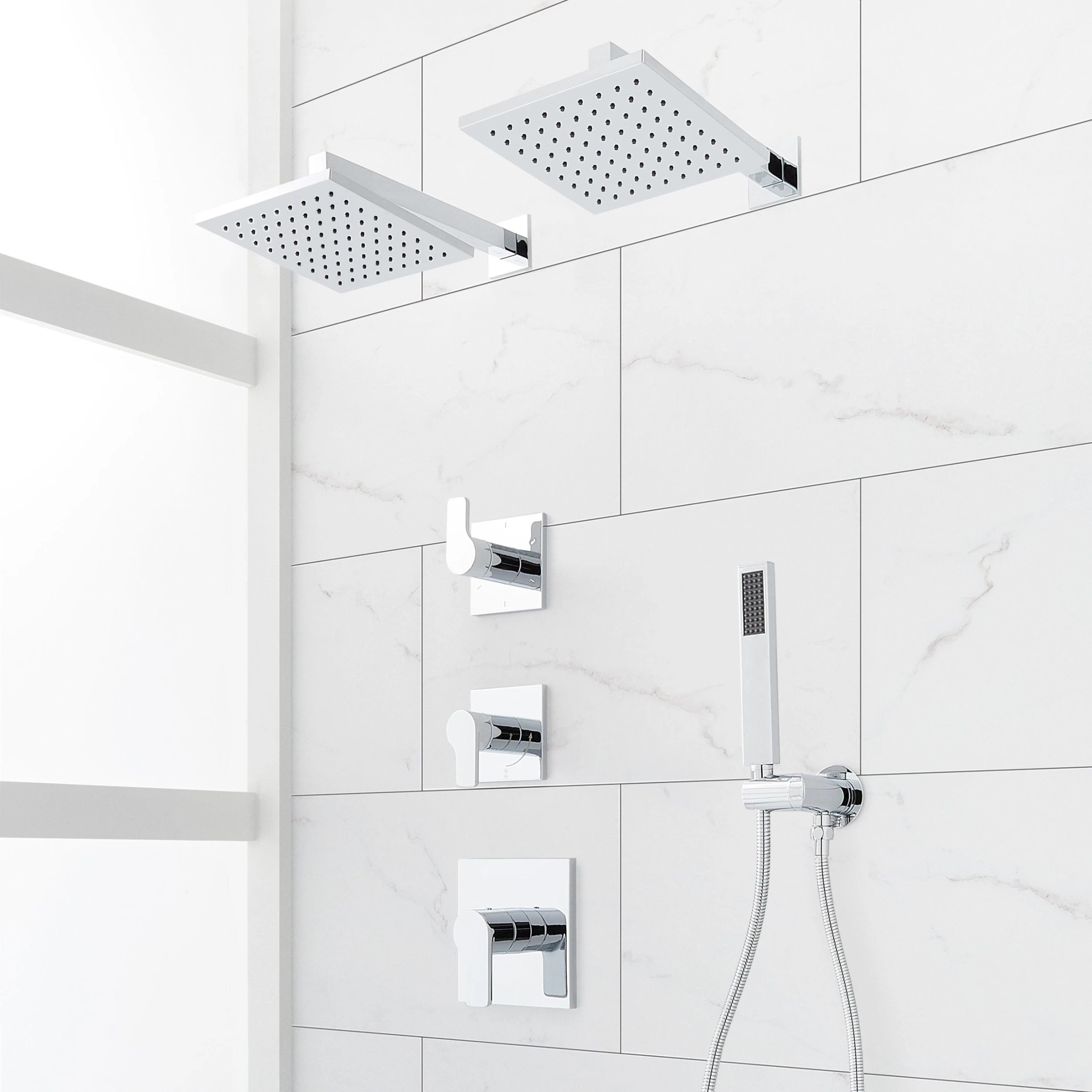 Hibiscus Thermostatic Shower System With Dual Showerheads And Hand Shower 3 Hibiscus Thermostatic Shower System With Dual Showerheads And Hand Shower - Image 3