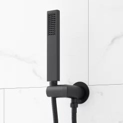 Hibiscus Thermostatic Shower System With 3 Body Sprays And Hand Shower - Matte Black -Home-Bathroom 484709 hibiscus thermo shower system MB handshower MV100